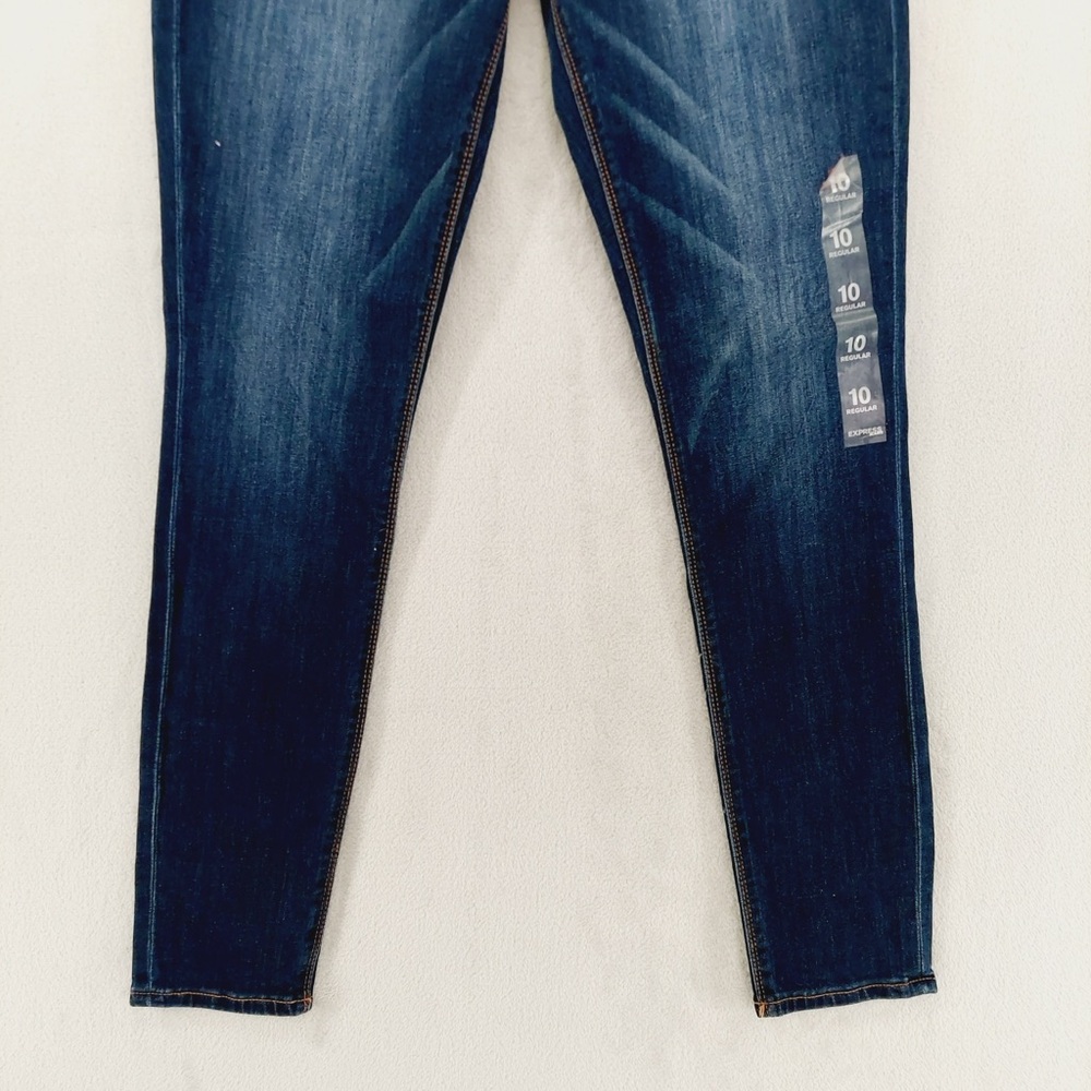 NEW Express Jeans Precision Fit Blue Stretch Denim Mid Rise Skinny Leg P3873 - Picture 2 of 10